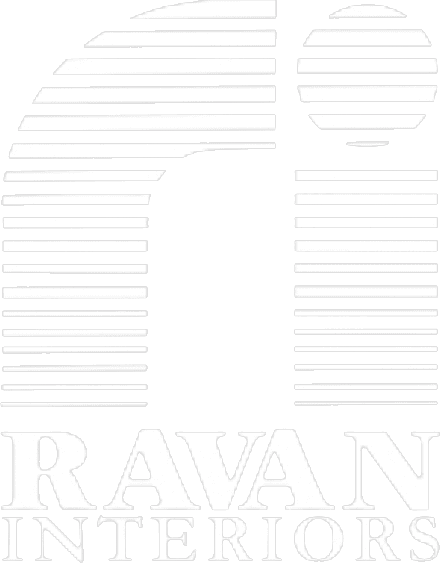 Ravan interiors logo on a white background.